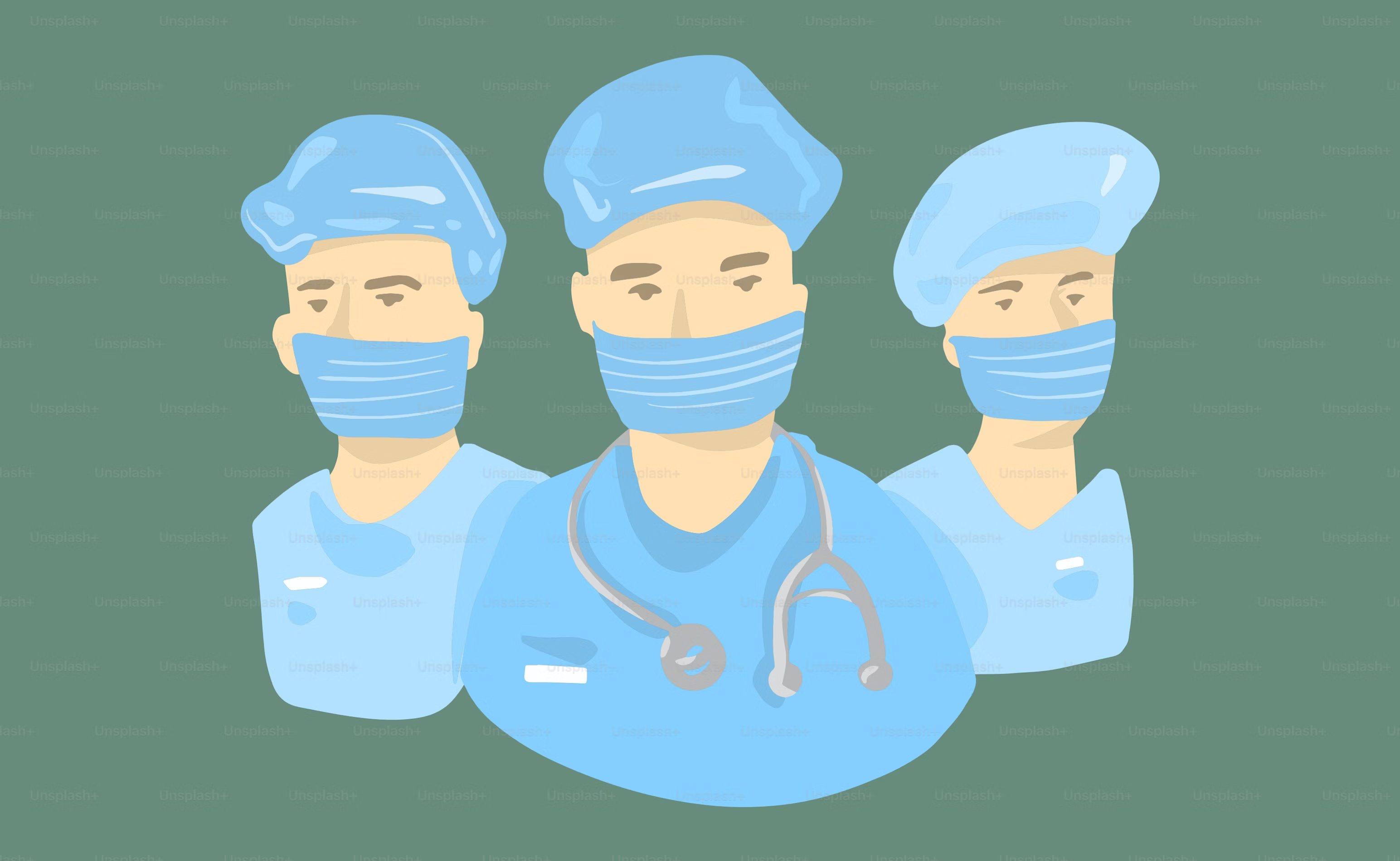 Team of medical professionals working together
